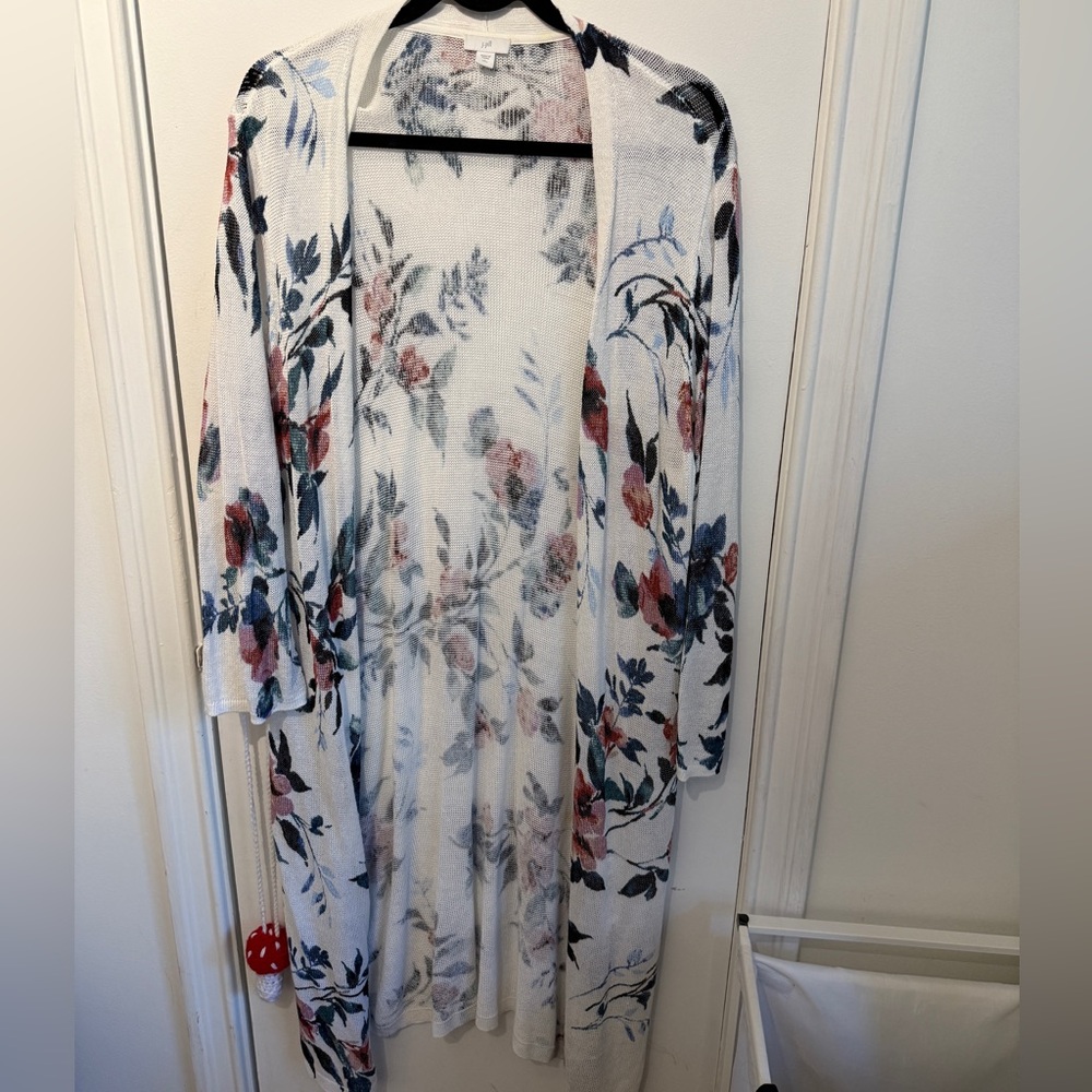 J. Jill Knit Cardigan with Floral Design